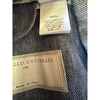 NWT $4995 BRUNELLO CUCINELLI Linen Classic-Fit Suit DENIM BLUE 42R US/52R Eu