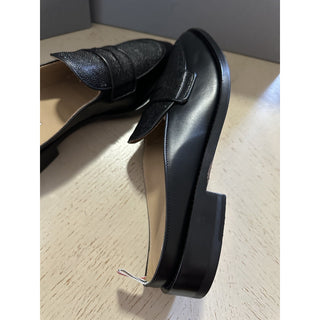 Thom Browne Men Leather Penny Loafers Sandal Shoes Black 12 US / 45 EU Italy New