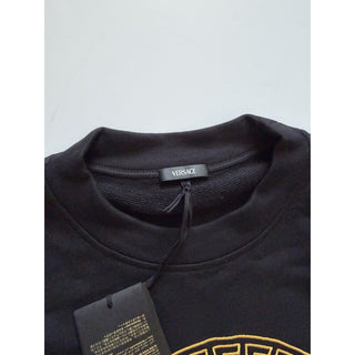 Versace Medusa Embroidered Sweatshirt Women’s Black/Gold 8 US (42) 1019482 NWT