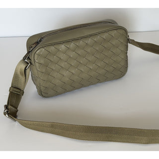 Bottega Veneta Intrecciato Leather Crossbody Bag Taupe 710048 Italy NWT $2500