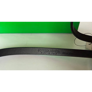 Bottega Veneta Triangle Leather Slim Black Belt 85/34 619759 NWT $390
