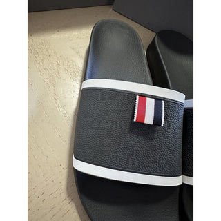 NIB Thom Browne Logo Slides Sandal Dark Gray Size 8 US/41 Eu Italy