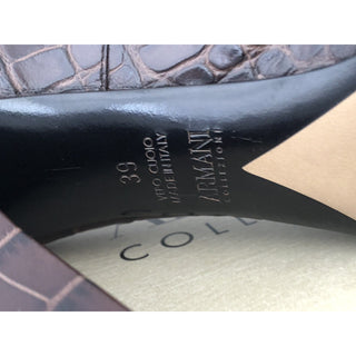 NIB $825 Armani Collezioni Women's High Heel Leather Dress Shoes 9 US X5E016 IT