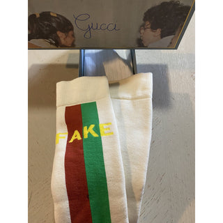 NWT Gucci NOT FAKE Socks With Stripe Red/ Green/Ivory Size M Italy