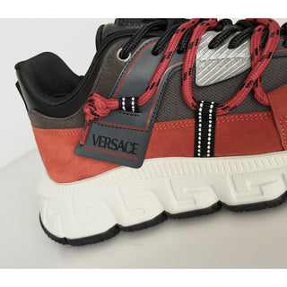 Versace Men's Greca Sneakers Red/Gray 14 US (47 Euro) IT 1021490 NIB