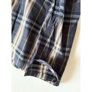 Burberry Elio Check Short Sleeve Shirt Indigo IP Check Men 2XL 8121624 NWT $680