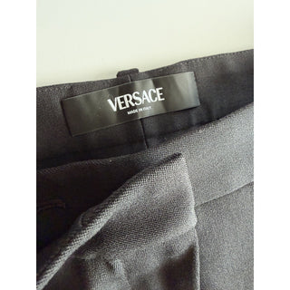 Versace Women's Black Safety Pin Wool Slim Pants 2 US (38 Eu) 1018021 NWT $1150