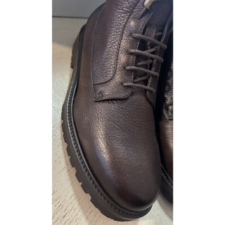 NIB $1795 Brunello Cucinelli Men Grained Leather Boots Shoes Brown 8 US/41 Eu