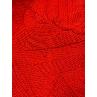 Versace Greca Knit Wool Sweater Red 58 (3XL) Made in Italy 1008473 NWTWD $1175