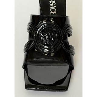 Versace Medusa Patent Leather Mule Sandals Black 11 US (41 Eu) Spain 1018232 NIB