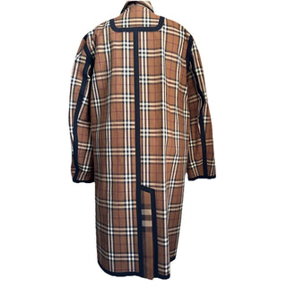 New $3550 Burberry Men Reversible Plaid Cotton Trench Coat DARK BIRCH 40 US/50 E