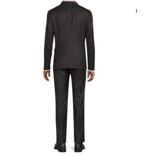 New $5750 ISAIA Men’s Striped Wool & Silk Suit Charcoal 44R US/54R Eu Italy