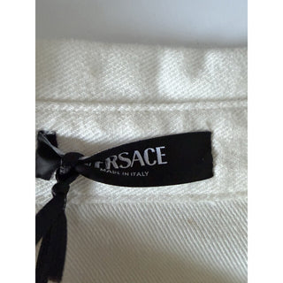 Versace Men’s Denim Stretch White Overshirt 46 US (56 Euro) 1013887 IT NWT $1625