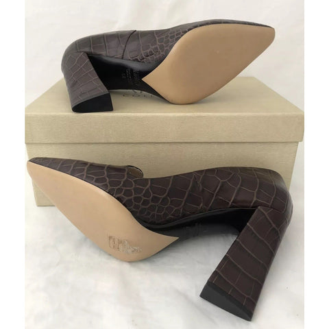 NIB $825 Armani Collezioni Women's High Heel Leather Dress Shoes 9 US X5E016 IT