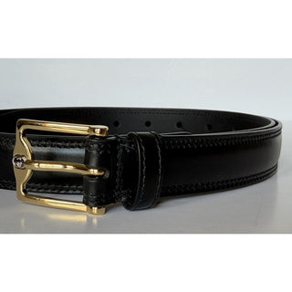Gucci Men’s Rectangular Buckle Leather Belt Black 105/42 Italy 715600 NWT