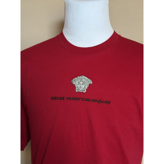 Versace Medusa Embroidered Logo Red Cotton Jersey T-Shirt 3XL 1013302 Italy NWT