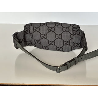 Gucci Maxi GG Logo Gray/Black Nylon Belt Bag 767934 IT NWOT