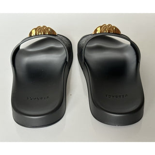 Versace Gold Medusa Head Slides Sandals Black 10 US (40 Eu) IT NIB $450 1004190