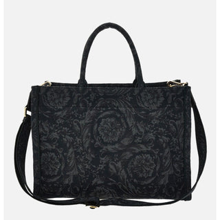 Versace Small Tote Embroidery Jacquard Barocco Black Bag 1011564 IT NWT $1595