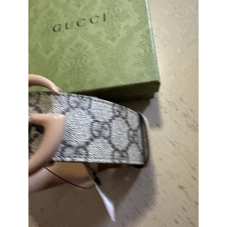 Gucci Women Leather GG Belt Brown/Beige Size 115/46 NWT 400593 HUH4V