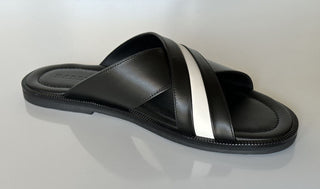 NIB $560 Bally Men's Jaabir Leather Black Slides Sandals 11.5 US (44.5) 6231507