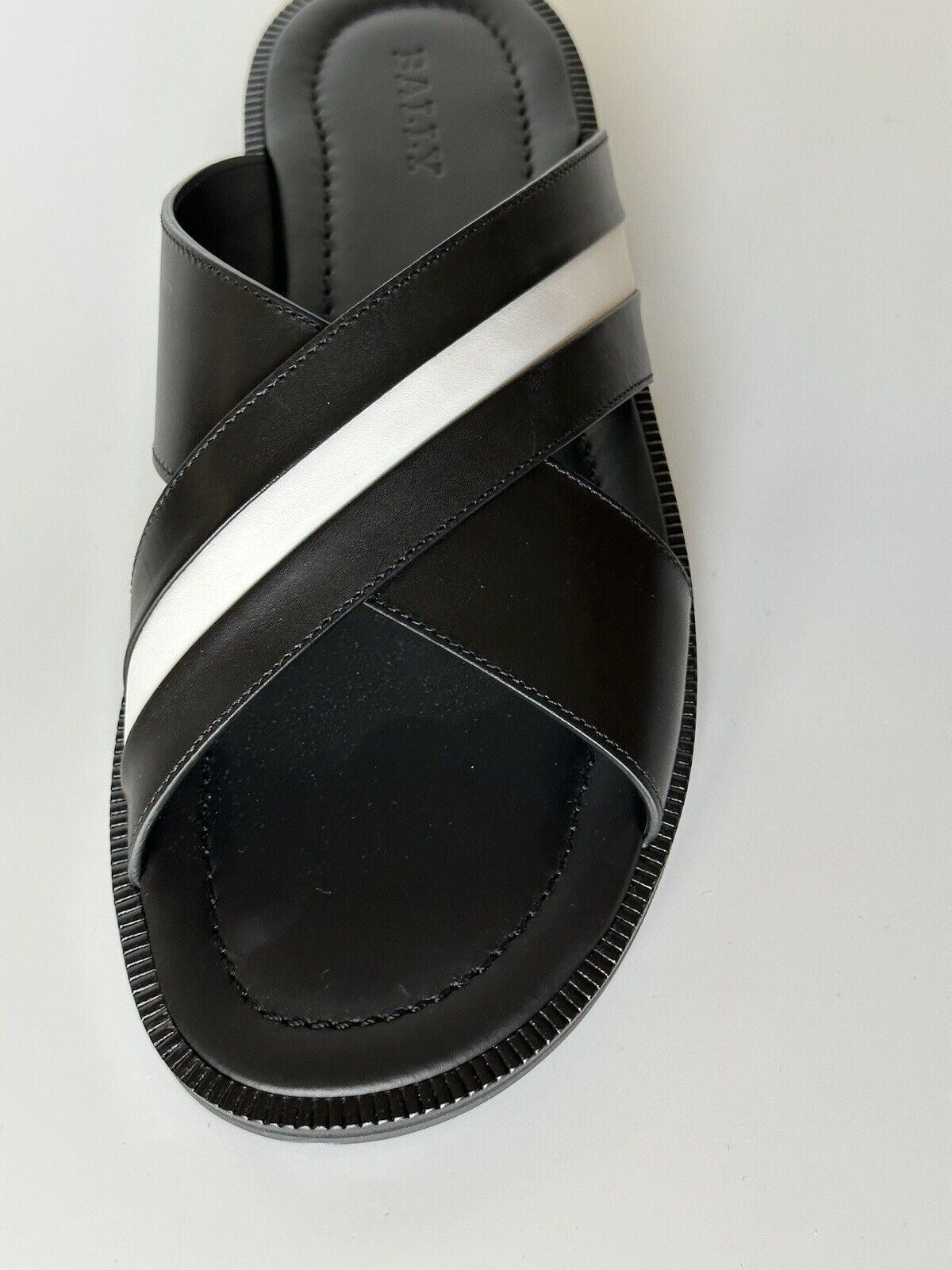 NIB $560 Bally Men's Jaabir Leather Black Slides Sandals 11.5 US (44.5) 6231507
