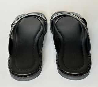 NIB $560 Bally Men's Jaabir Leather Black Slides Sandals 11.5 US (44.5) 6231507