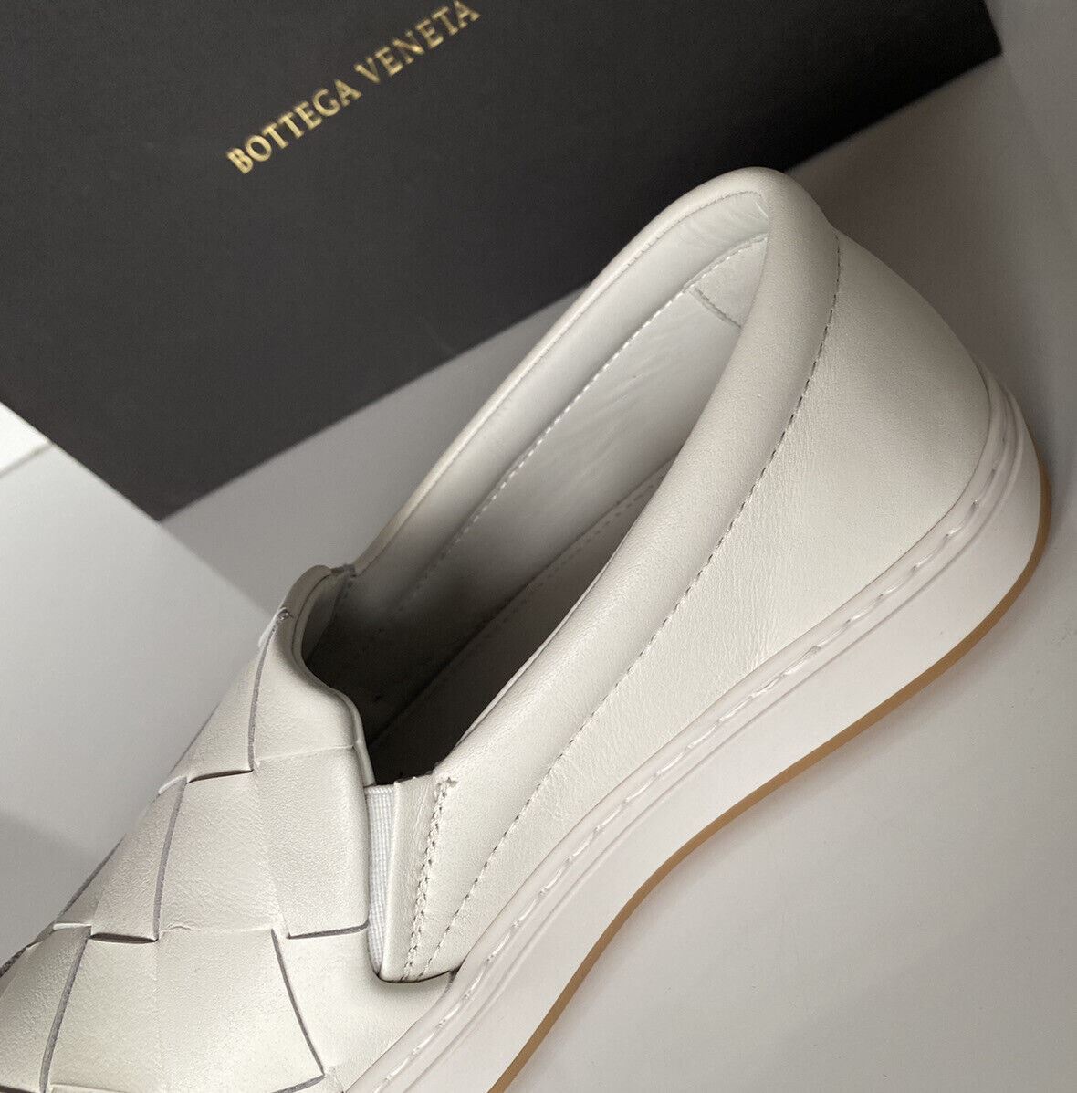 Bottega Veneta Rubber Sole Calf Leather Optic White Shoes 8 US 608751 NIB $760