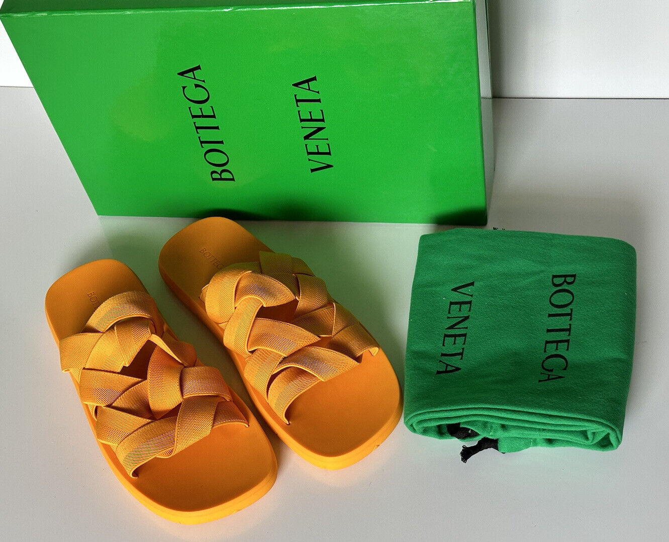 Bottega Veneta Intrecciato Starfish Tangerine Sandals 8 US (41) 651402 NWT $850