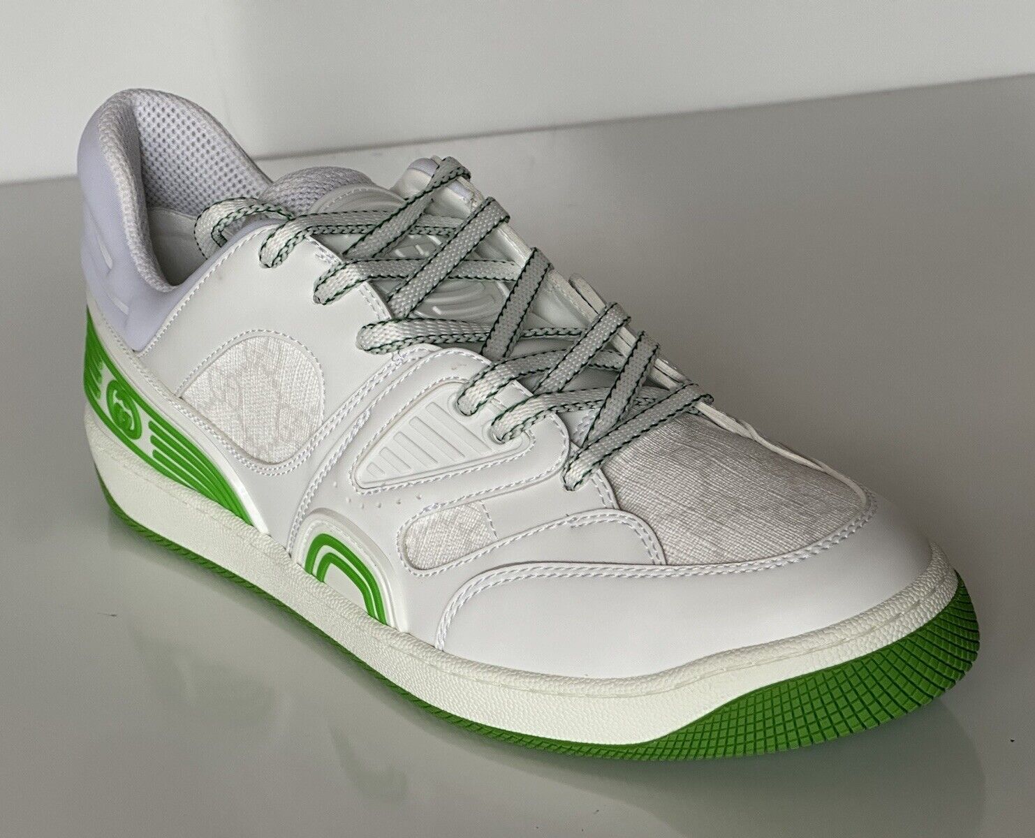 Gucci Demetra GG Men's Low-top Green/White Sneakers 10.5 US Gucci 10 698785 NIB