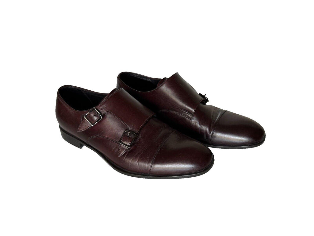 Giorgio Armani Men’s Brown Leather Monk Strap Shoes 9.5 US (8.5 IT) X2L072 Italy
