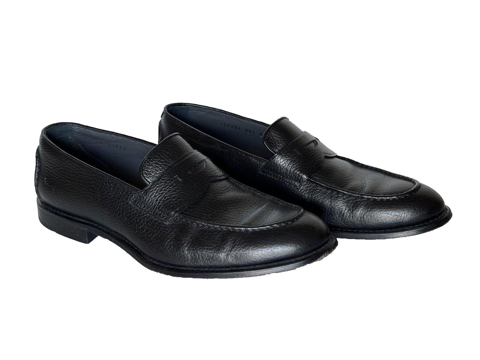 Boss Hugo Boss Men's Black Loafer Leather Shoes 9 US (8 IT) Made in Italy