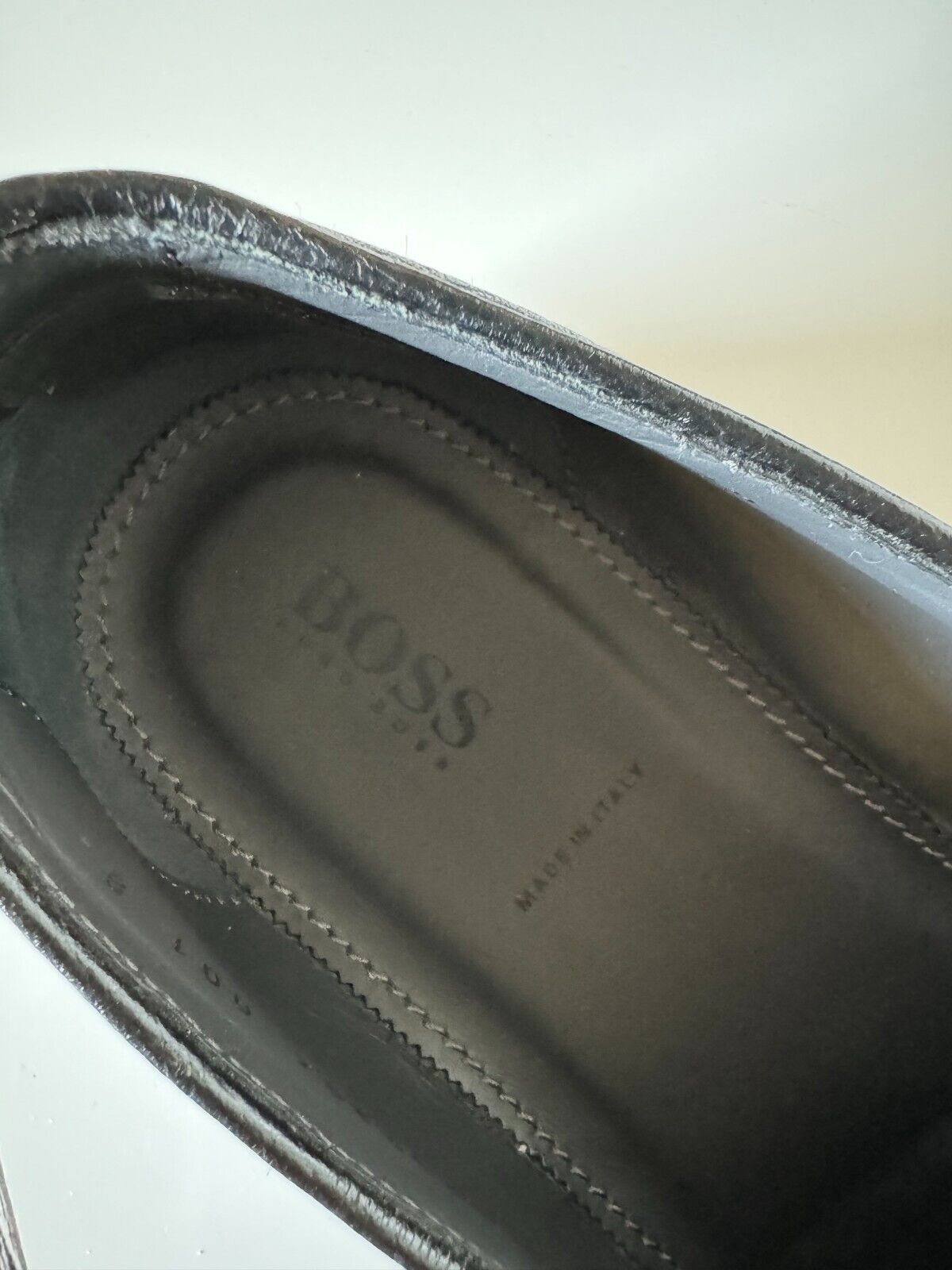 Boss Hugo Boss Men's Black Loafer Leather Shoes 9 US (8 IT) Made in Italy