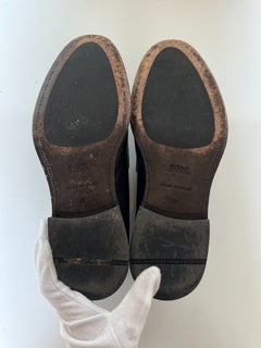 Boss Hugo Boss Men's Black Loafer Leather Shoes 9 US (8 IT) Made in Italy