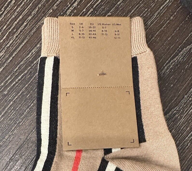 NWT Burberry Check Socks Beige Size M (38-41 Euro)