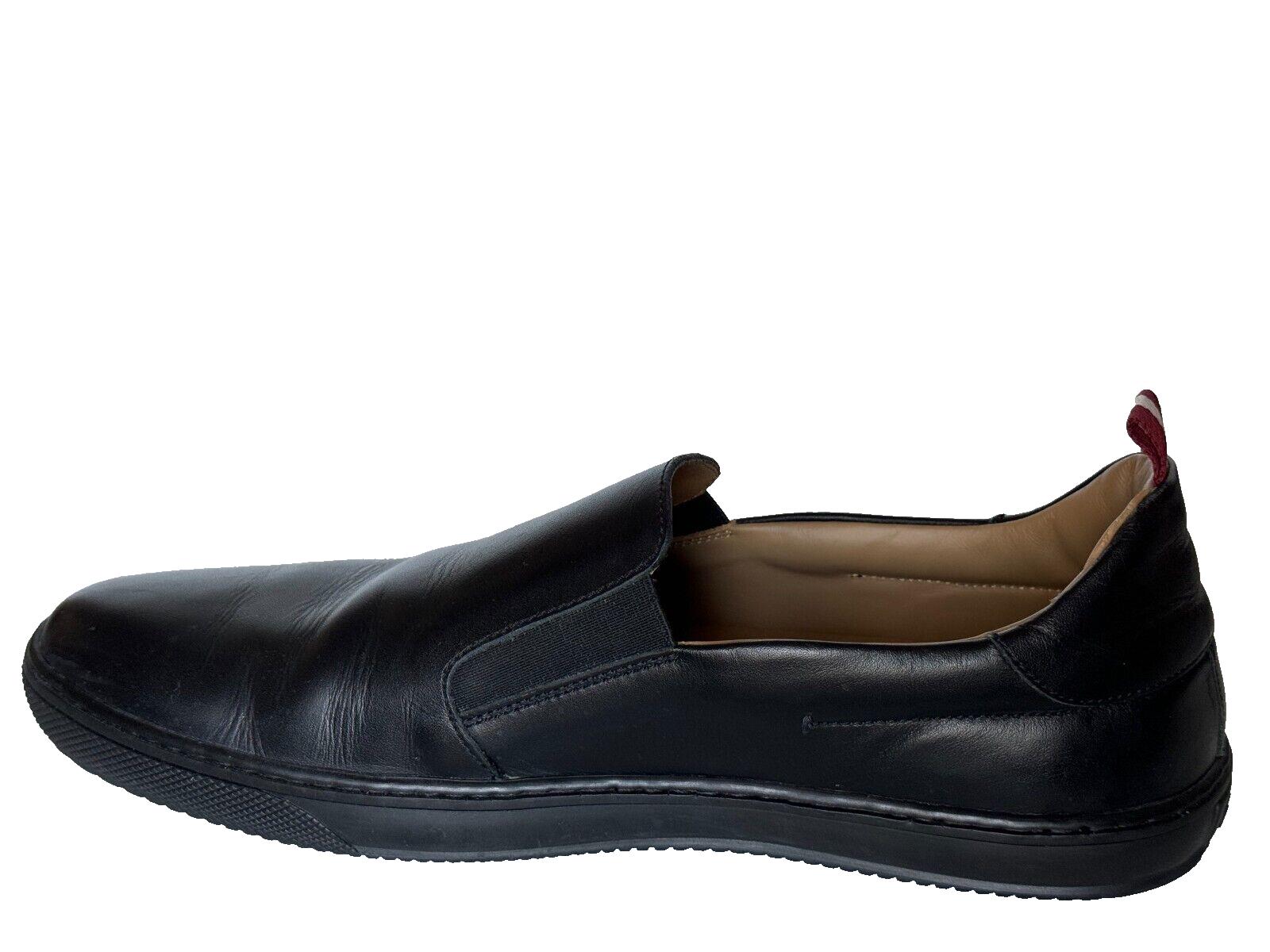 Bally Men's Calf Leather Driver Shoes Loafers Black 10 US Made in Italy
