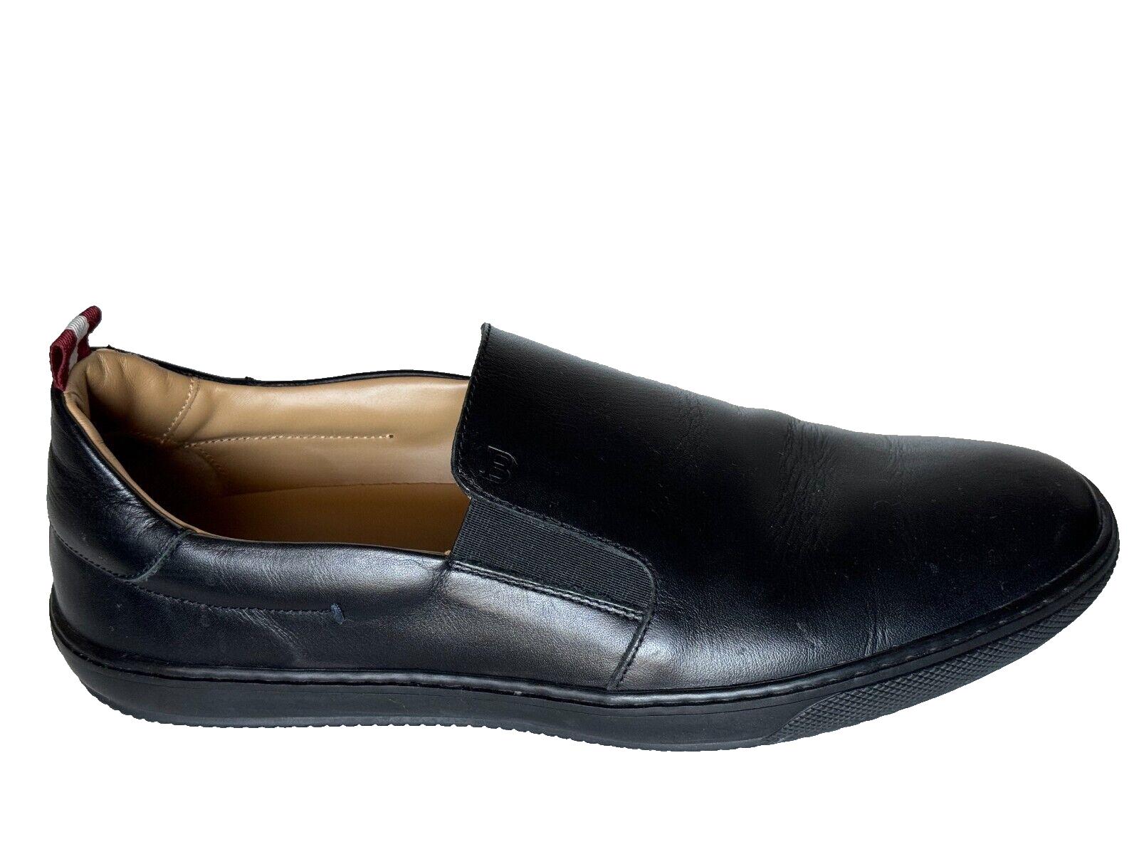 Bally Men's Calf Leather Driver Shoes Loafers Black 10 US Made in Italy