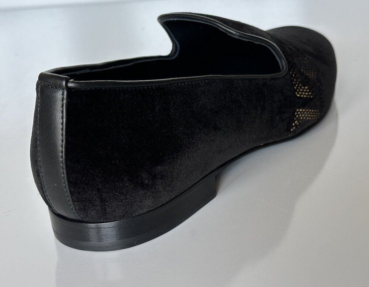 NIB $850 VERSACE Greca Men's Suede Black Loafers Shoes 8 US (41 Euro) IT 1003792