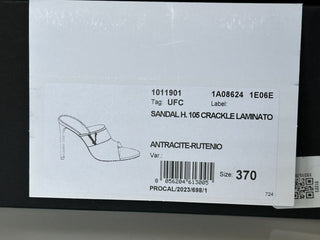 Versace Virtus Leather Black Sandals Shoes 7 US (37 Euro) Spain 1011901 NIB $990