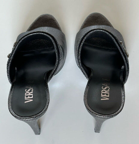 Versace Virtus Leather Black Sandals Shoes 8 US (38 Euro) Spain 1011901 NIB $990