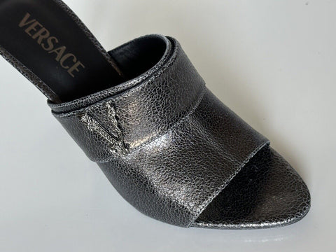 Versace Virtus Leather Black Sandals Shoes 8 US (38 Euro) Spain 1011901 NIB $990