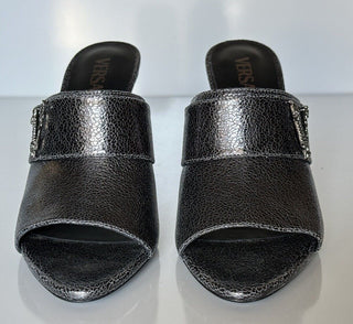 Versace Virtus Leather Black Sandals Shoes 8 US (38 Euro) Spain 1011901 NIB $990