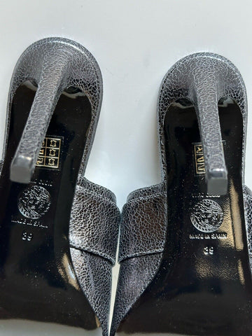 Versace Virtus Leather Black Sandals Shoes 9 US (39 Euro) Spain 1011901 NIB $990