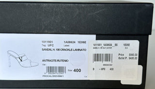 NIB $990 Versace Virtus Leather Black Sandals Shoes 10 US (40 Eu) Spain 1011901