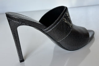 NIB $990 Versace Virtus Leather Black Sandals Shoes 10 US (40 Eu) Spain 1011901
