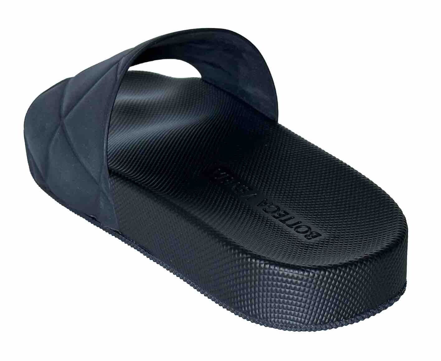 NIB $520 Bottega Veneta Women’s Matt Rubber Black Slides Sandals 10 (40) 640051