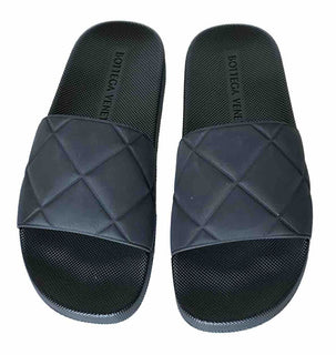 NIB $520 Bottega Veneta Women’s Matt Rubber Black Slides Sandals 10 (40) 640051