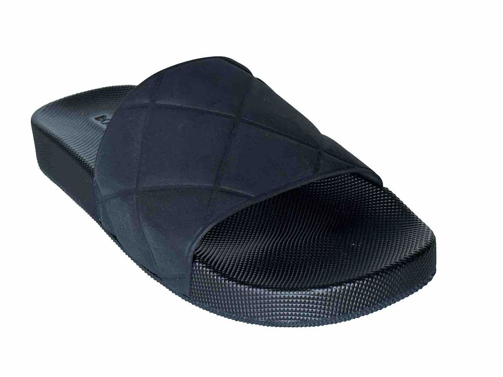 NIB $520 Bottega Veneta Women’s Matt Rubber Black Slides Sandals 7 (37) 640051