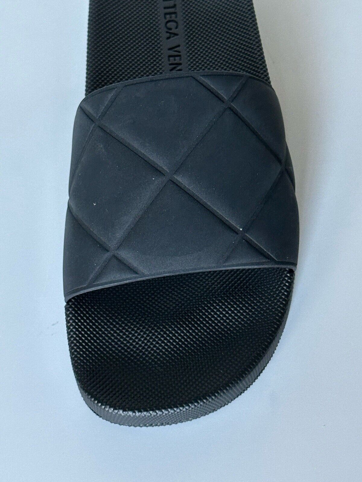 NIB $520 Bottega Veneta Women’s Matt Rubber Black Slides Sandals 9 (39) 640051