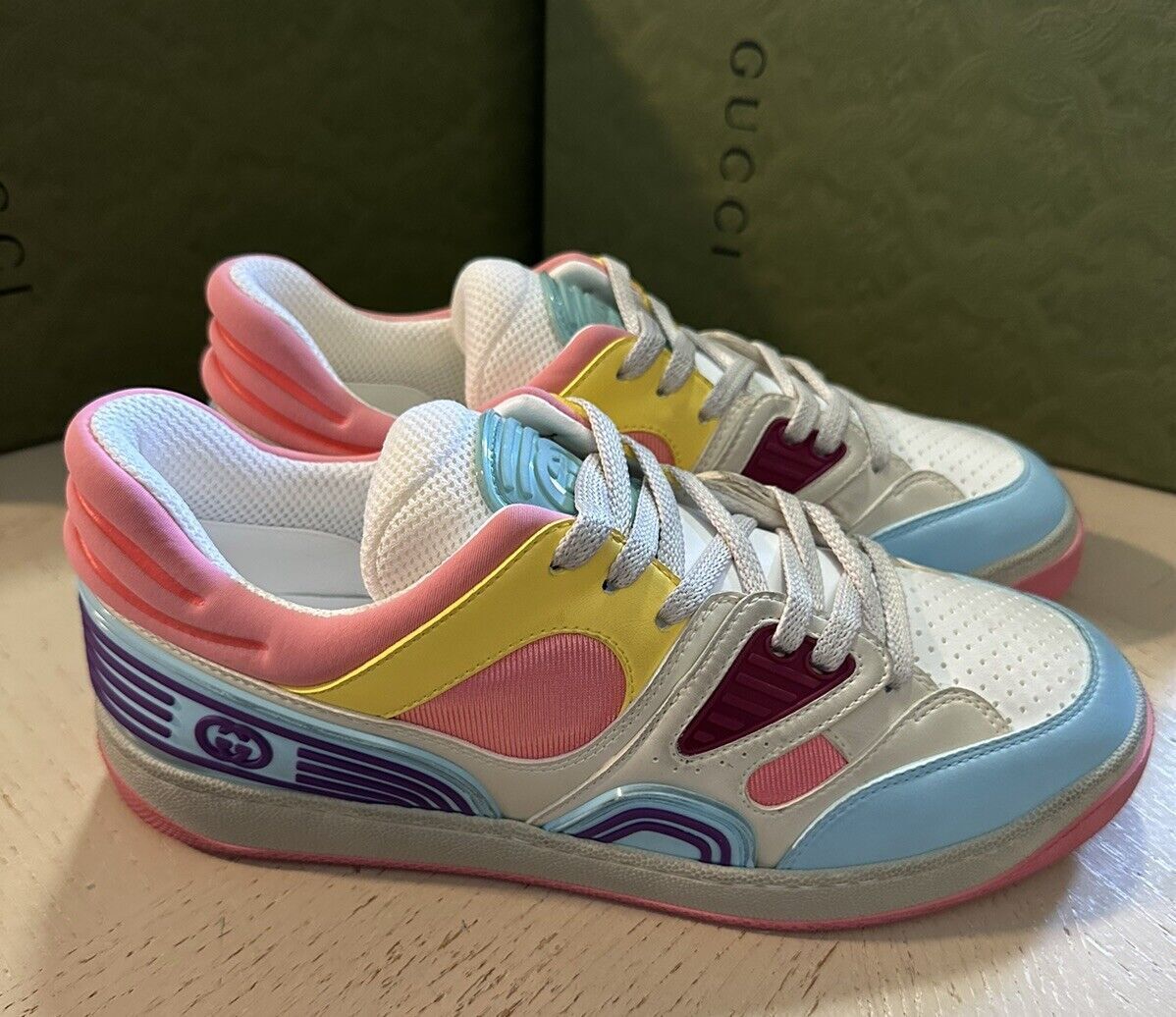 NIB $950 Gucci Women Demetra Basket Sneakers Pink/Blue/Multi 9 US/39 Eu 700291